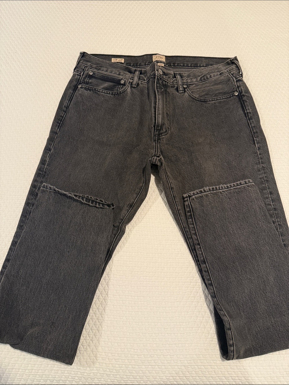 J. Crew Black Slim Straight-Leg Jeans 484 100% Cotton 35 x 32